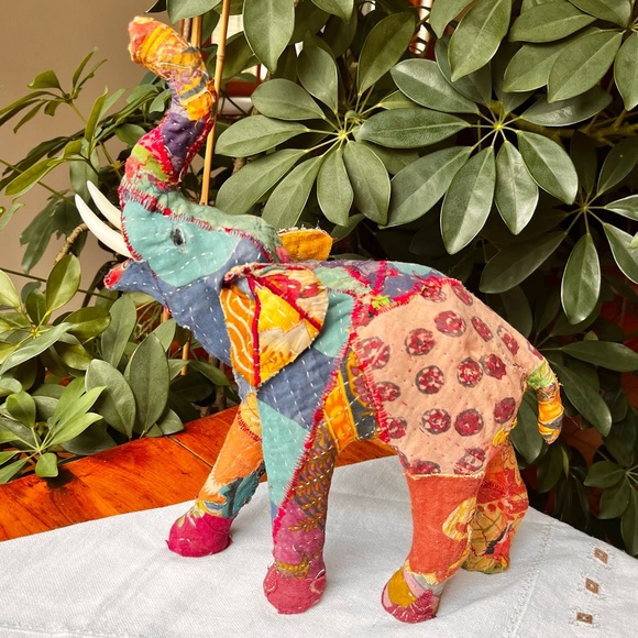 EARTHBOUND Accents Boho Patchwork Elephant Decor Poshmark